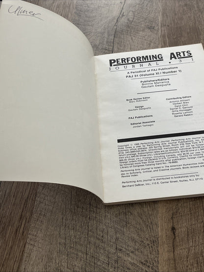 Performing Arts Journal PAJ 31 By Godard’s Lear First Edition