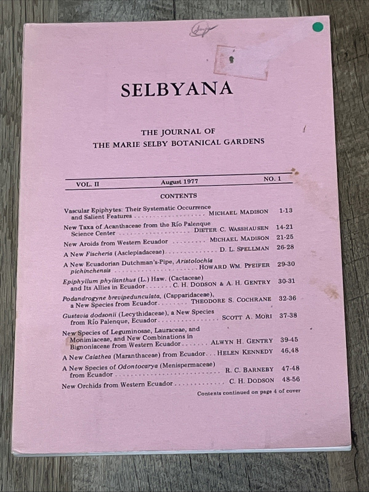 SELBYANA The Journal Of The Marie Selby Botanical Gardens Lot of 11  ( 1970s/80s
