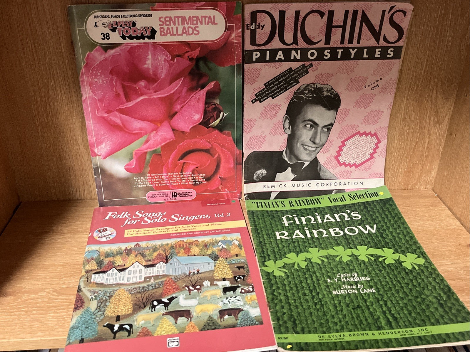 A Collection of Music Sheet Lot of 4 Folk Songs, Settimental Ballad,Eddy Duchin