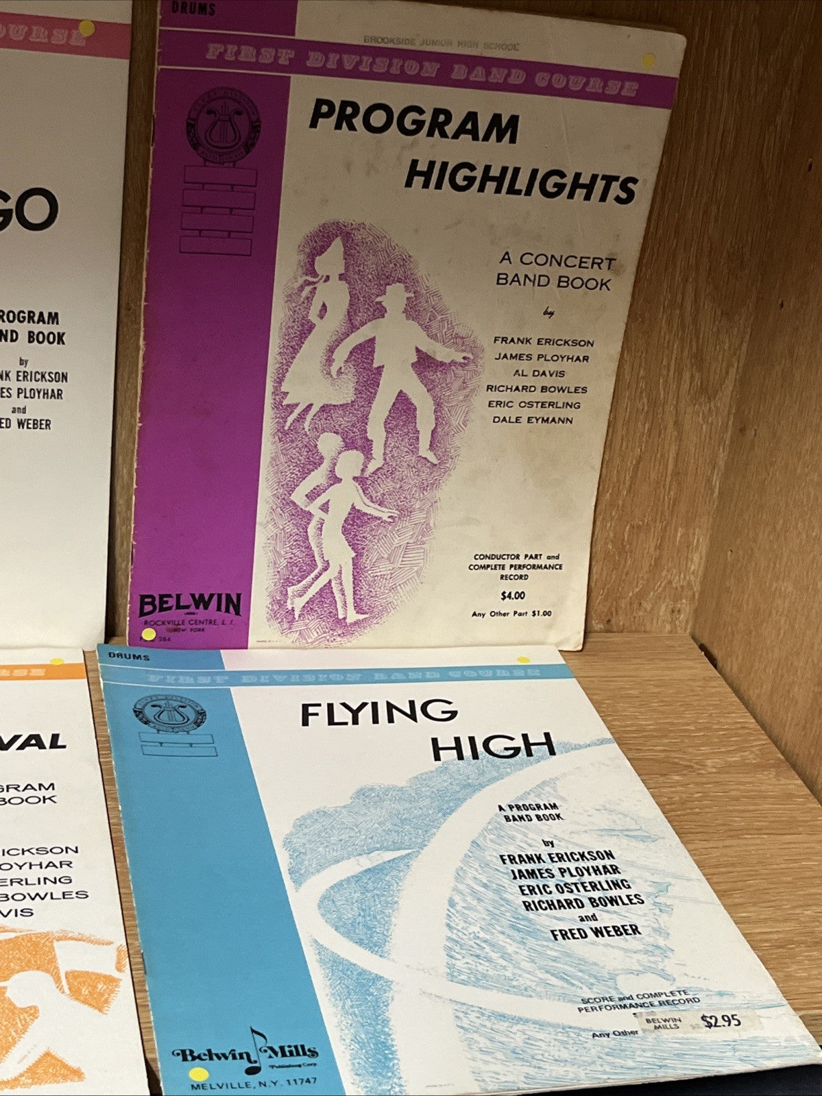 drum sheet music books first division band course Method Vintage 1960s Lot 4