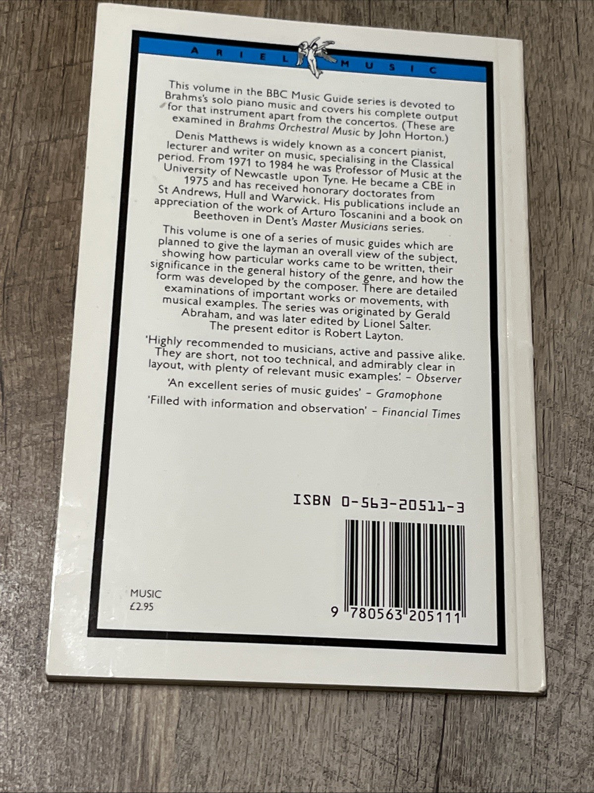 Denis Matthews BRAHMS Piano Music (Ariel Music Guides) 1986