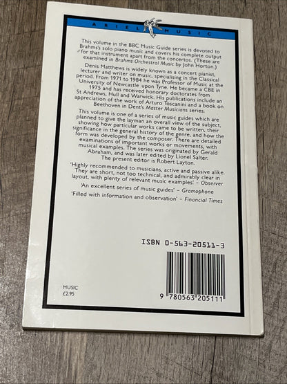 Denis Matthews BRAHMS Piano Music (Ariel Music Guides) 1986