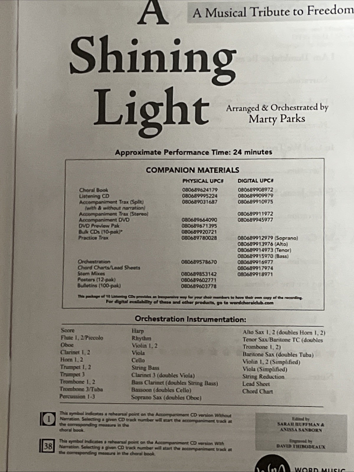 Lot of 6 A Shining Light : A Musical Tribute to Freedom Book Marry Parks