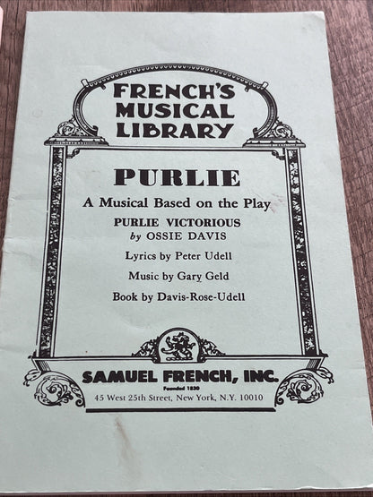 ANGEL and PURLIE Victorious Ossie Davis & Udell/Geld/ French's Musical Library/