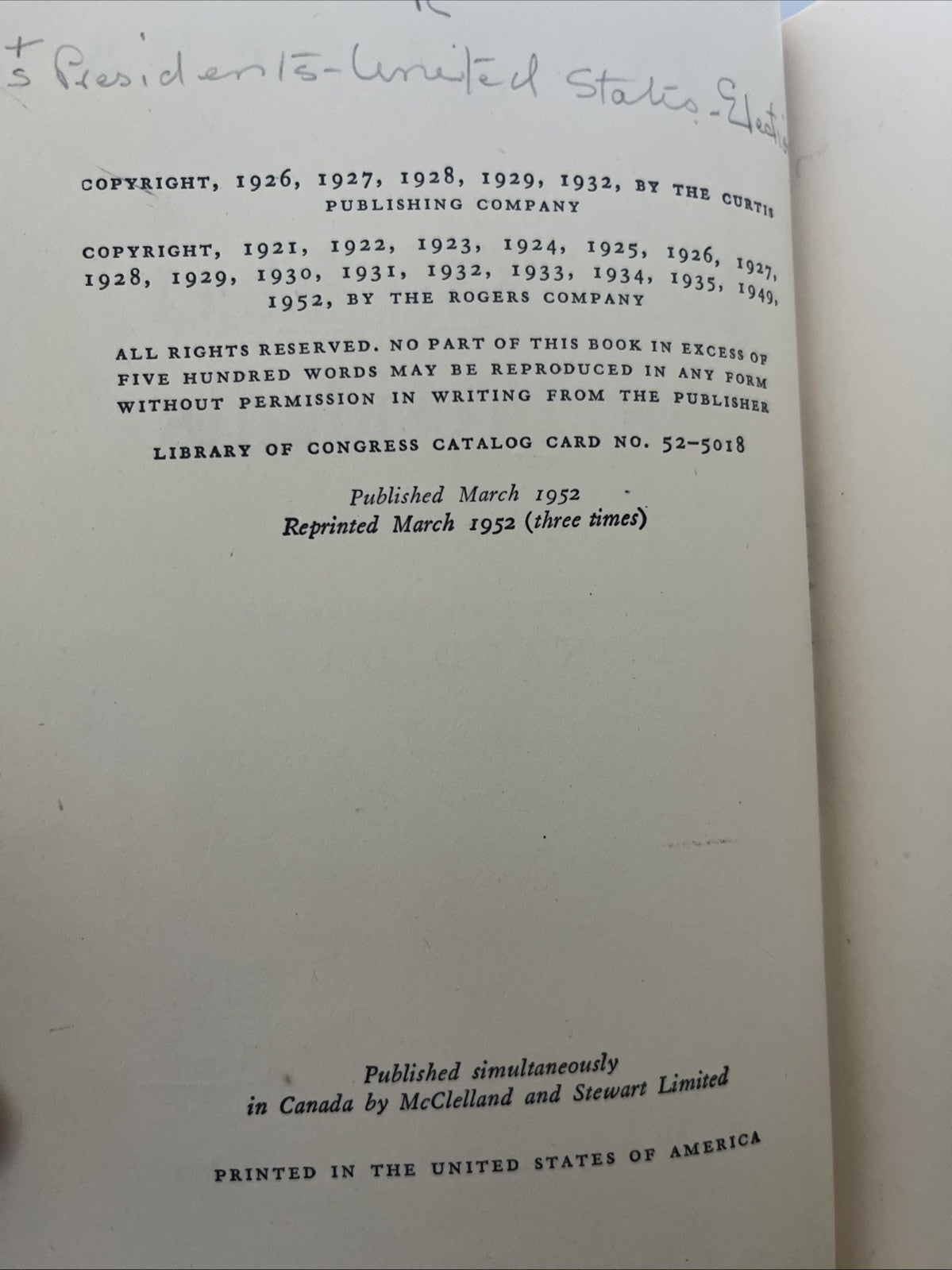 HOW WE ELECT OUR PRESIDENTS Will Rogers Donald Day HARDCOVER 1952