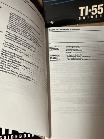 Texas Instruments Scientific TI-55 111/ TI-60/ TI-34 Comp Math Guide Book Manual