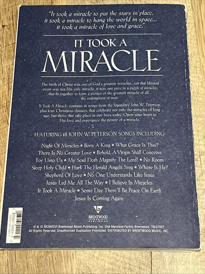 Lot Of 10 It Took A Miracle 18 John W Peterson Classics A Musical For Christmas