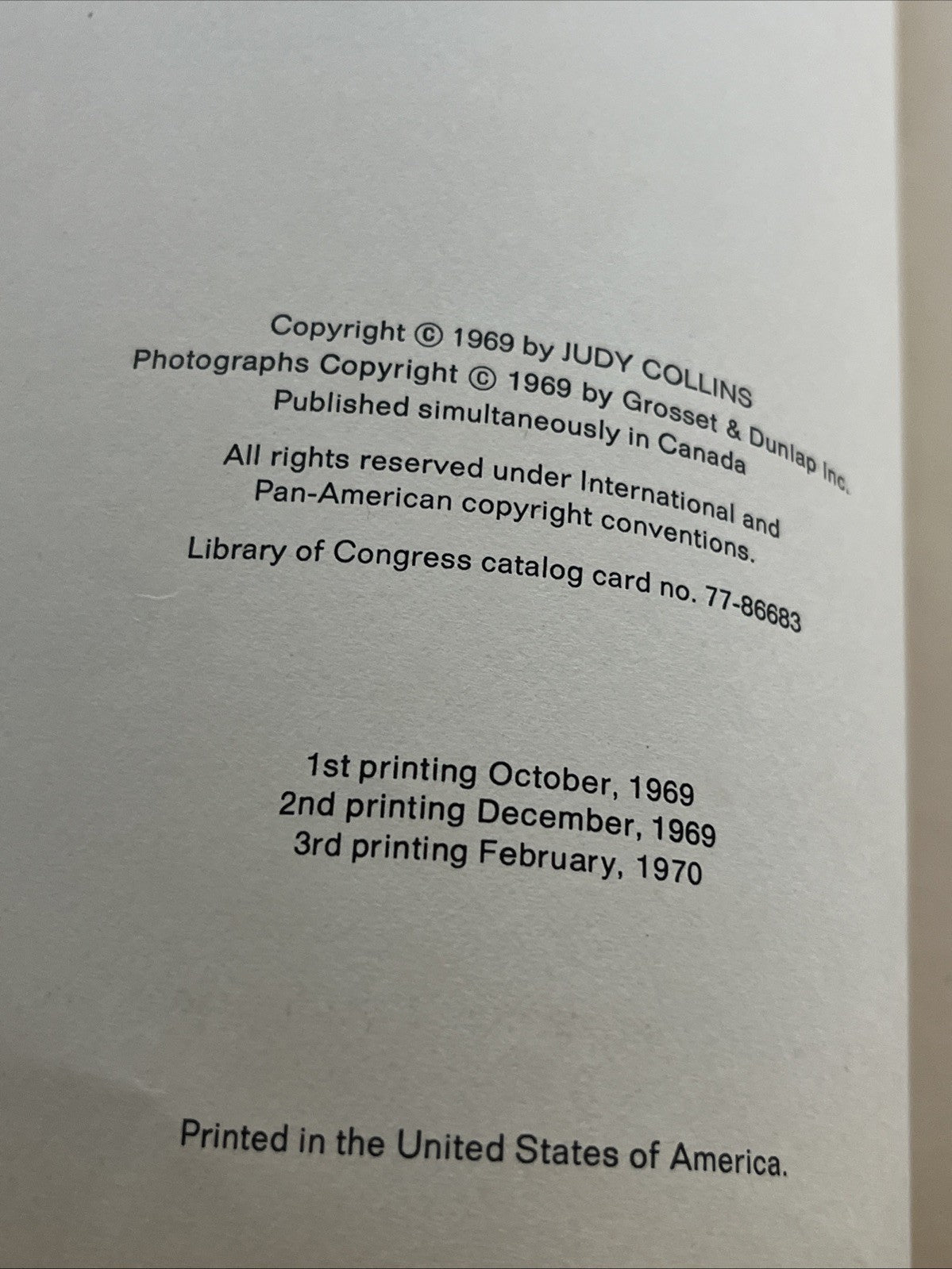 The Judy Collins Songbook 1970 Sheet Music Autobiography Tour Stories 3rd Print