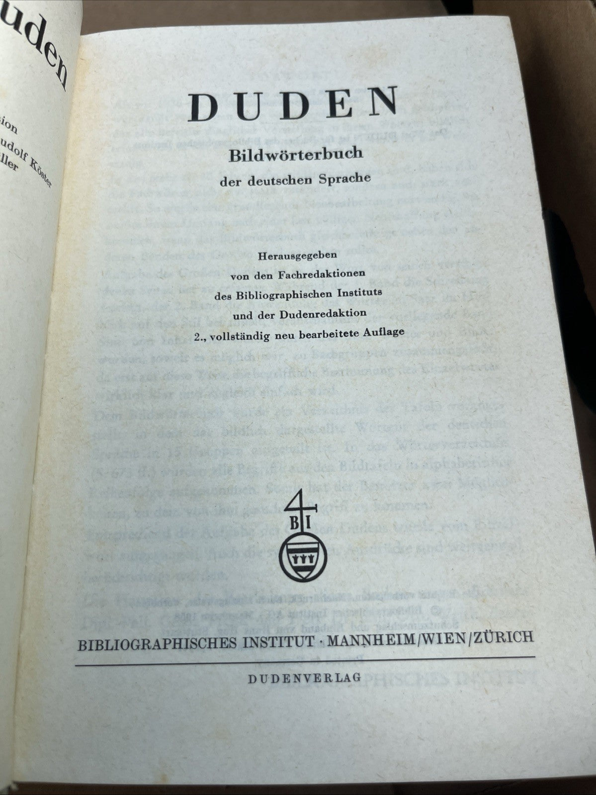 Der Grobe Duden Blidworterbuch Hardcover  Vintage German Book 1958