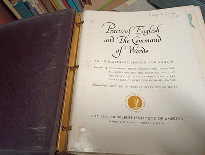 An Index To English & Practical English And The Command of Words 1939 / 1960