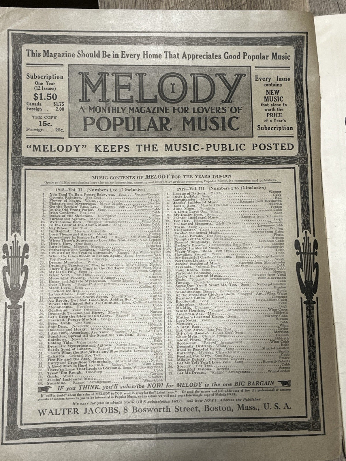 Jacob's Piano Folio No.1 of Ballets & Concert Waltzes for the Ball Room..(1919)