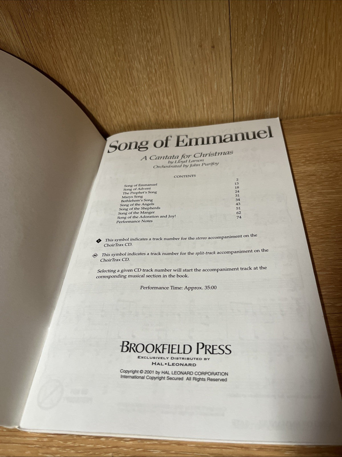 Lot of 3 Song of Emmanuel (A Cantata for Christmas) SATB composed Lloyd Larson
