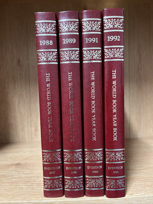 The World Book Year Book 4 Books 1988/ 1989/ 1991 and 1992
