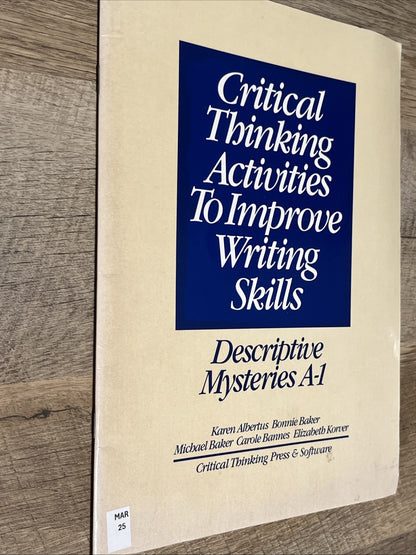 Critical Thinking Activities to Improve Writing : Descriptive Mysteries A-1