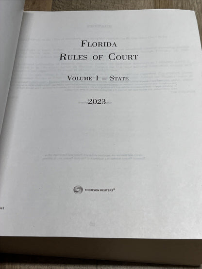 Florida Rules of Court Vol I State 2023 Thomson Reuters