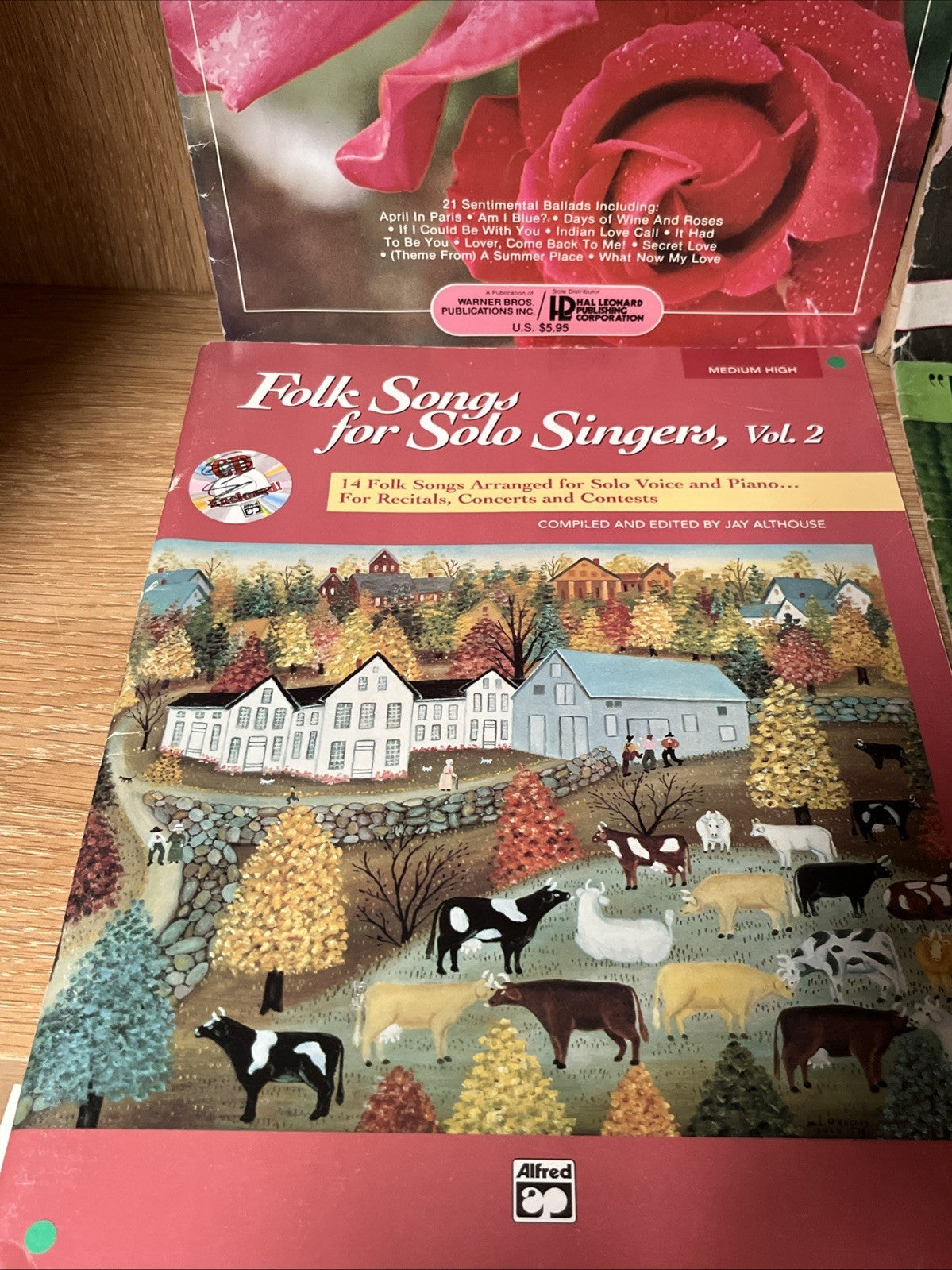A Collection of Music Sheet Lot of 4 Folk Songs, Settimental Ballad,Eddy Duchin
