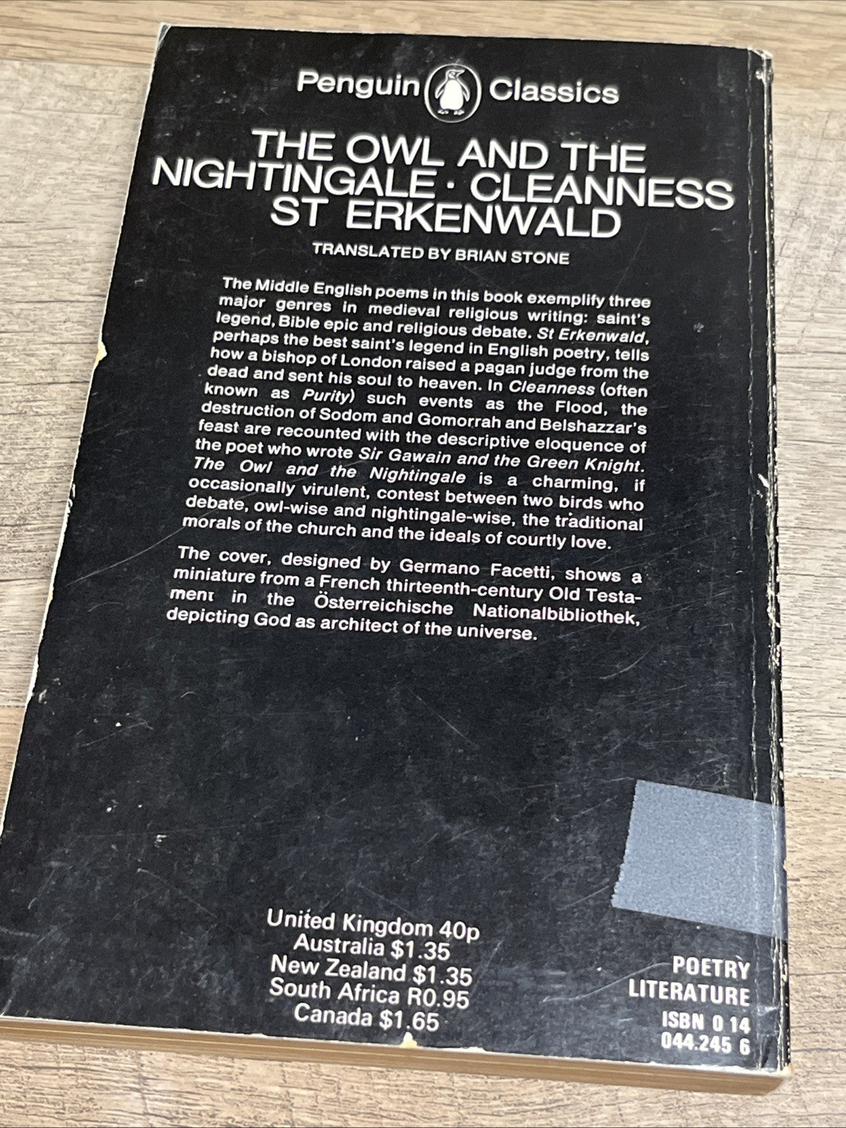 The Owl and the Nightingale,Cleanness St Erkenwald 1st Ed 1971 The Fast