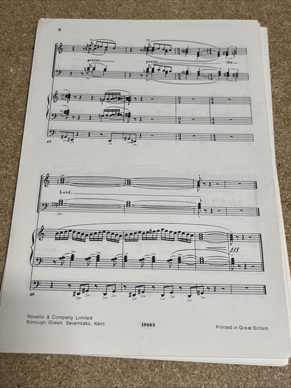 Lot of 7 - O Praise God In His Holiness Anthem for SATB & Organ #19683 Sheets