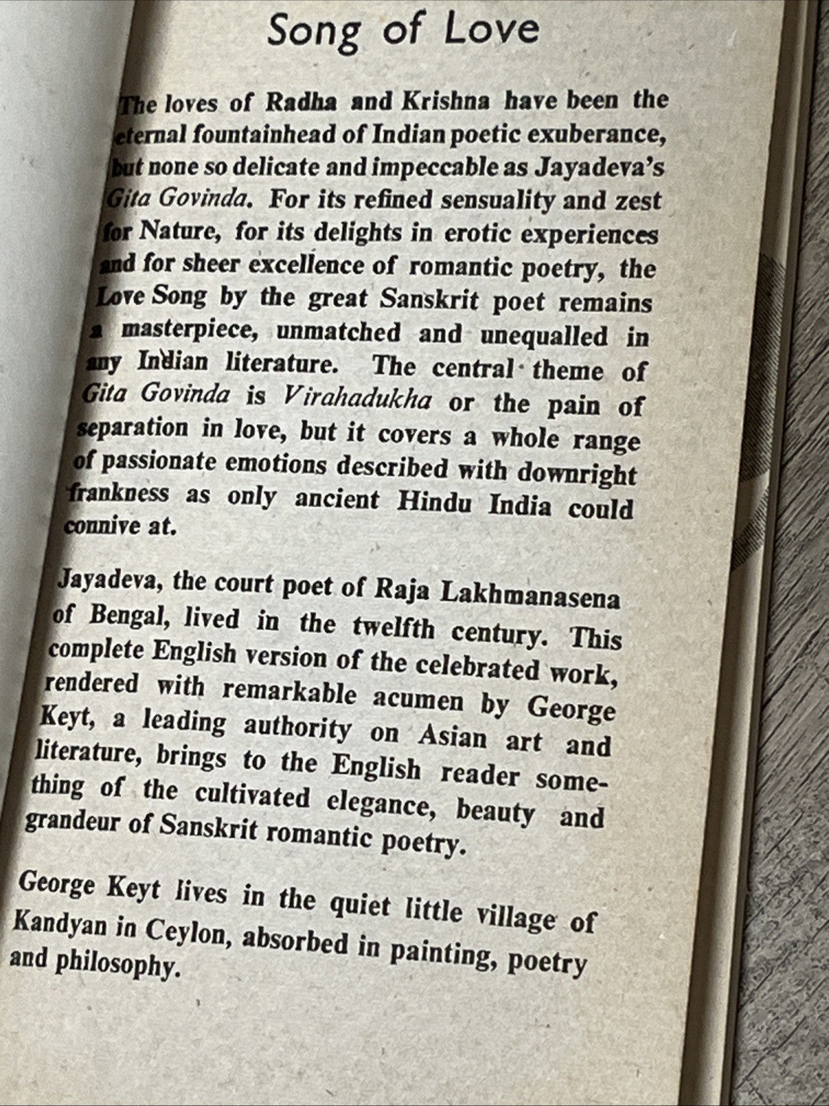 George Keyt Song Of Love : Gita Govinda The Sanskrit Classic VERY RARE Book