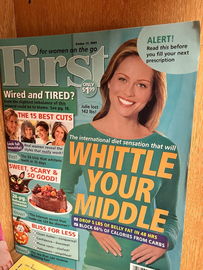 First for Women Magazine On the go Lot of 8  Issue -The Cab That Melt Fat