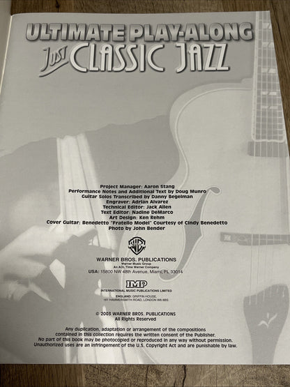 Ultimate Play-Along Guitar Just Classic Jazz, Vol. 3 (Book Only)