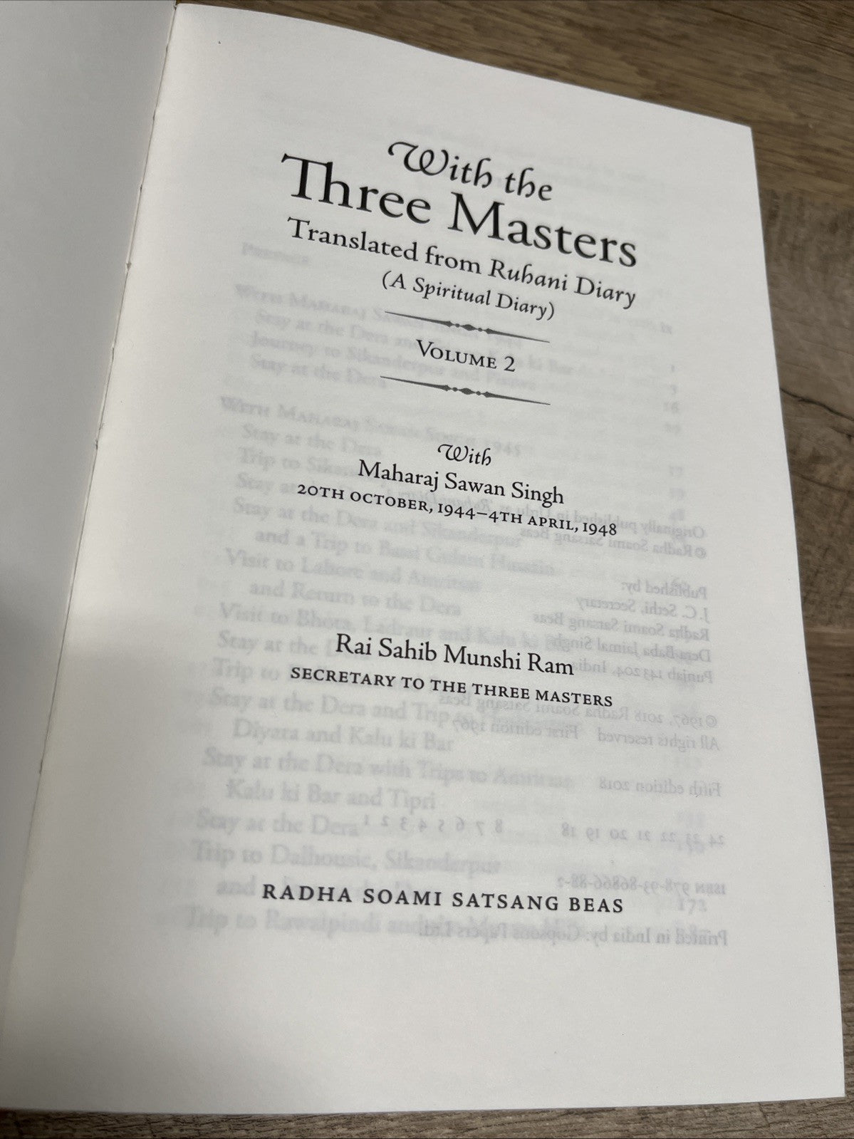 With The Three Masters Rai Sahib Munshi Ram Volume 2 & 3 Radha Soami Satsang ..