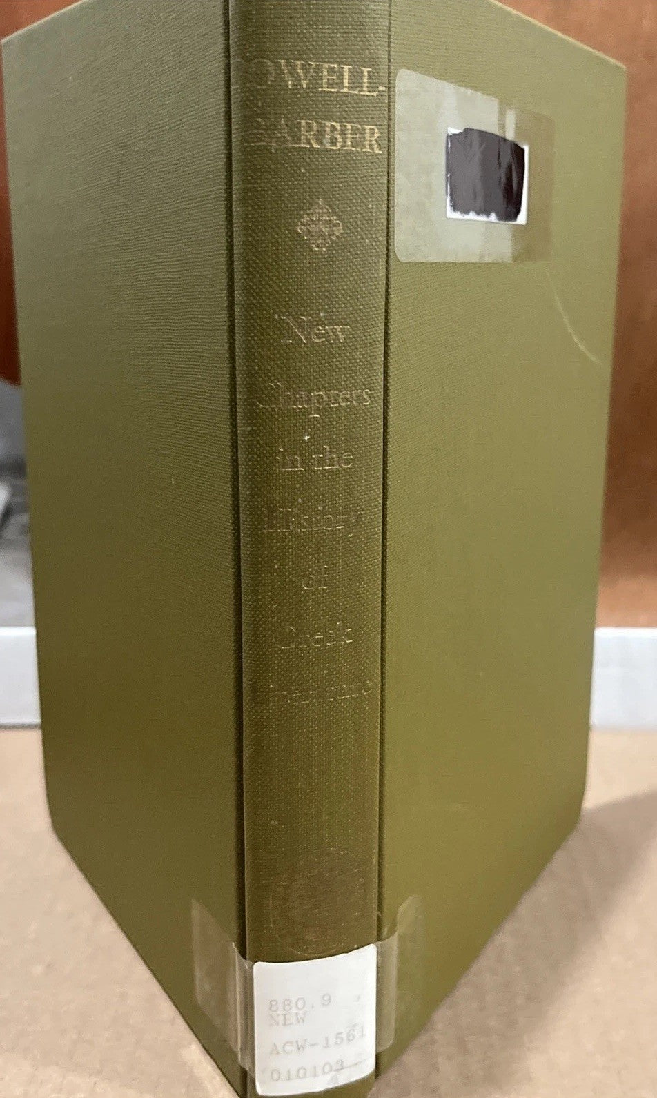 New Chapters in the History of Greek Literature, , (1974) EX LIB