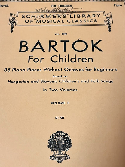 Bela Bartok Mikrokosmos Piano Solo & Schemer’s Llibrary Musical Classics Lot 5