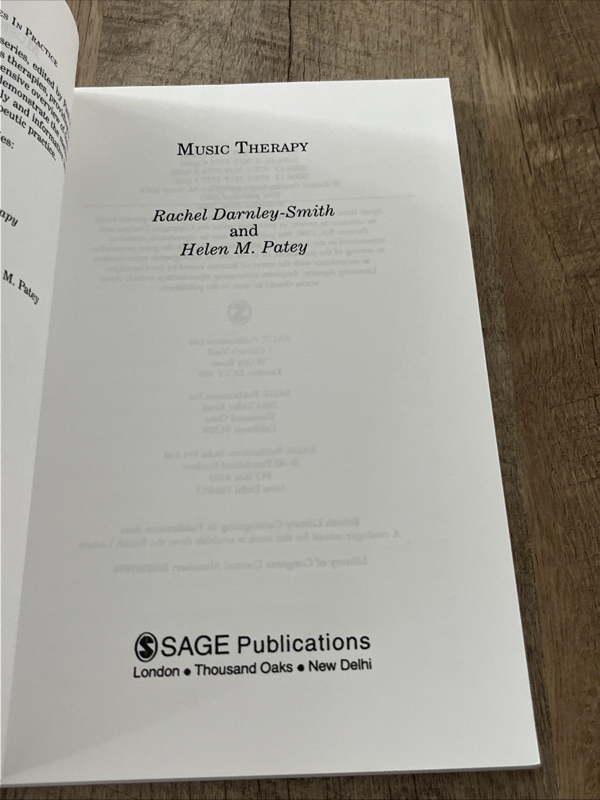 Music Therapy By Rachel Darnley  Smith Helen M. Patey **Excellent**