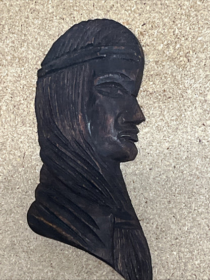 Osabel Tallado A Mano Argentina Wood Carving Lady Head Small Wall Hanging Art