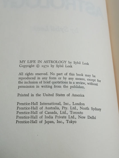 My Life In Astrology First Edition By Sybil Leek 1972