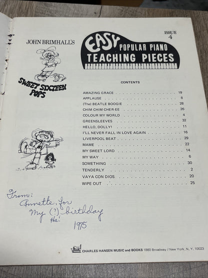 Easy Popular Piano Teaching Pieces, Issue 4 by John Brimhall’s 1947