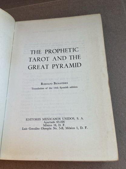 The Prophetic Tarot Rodolfo Benavides 1974 Paperback Book Occult