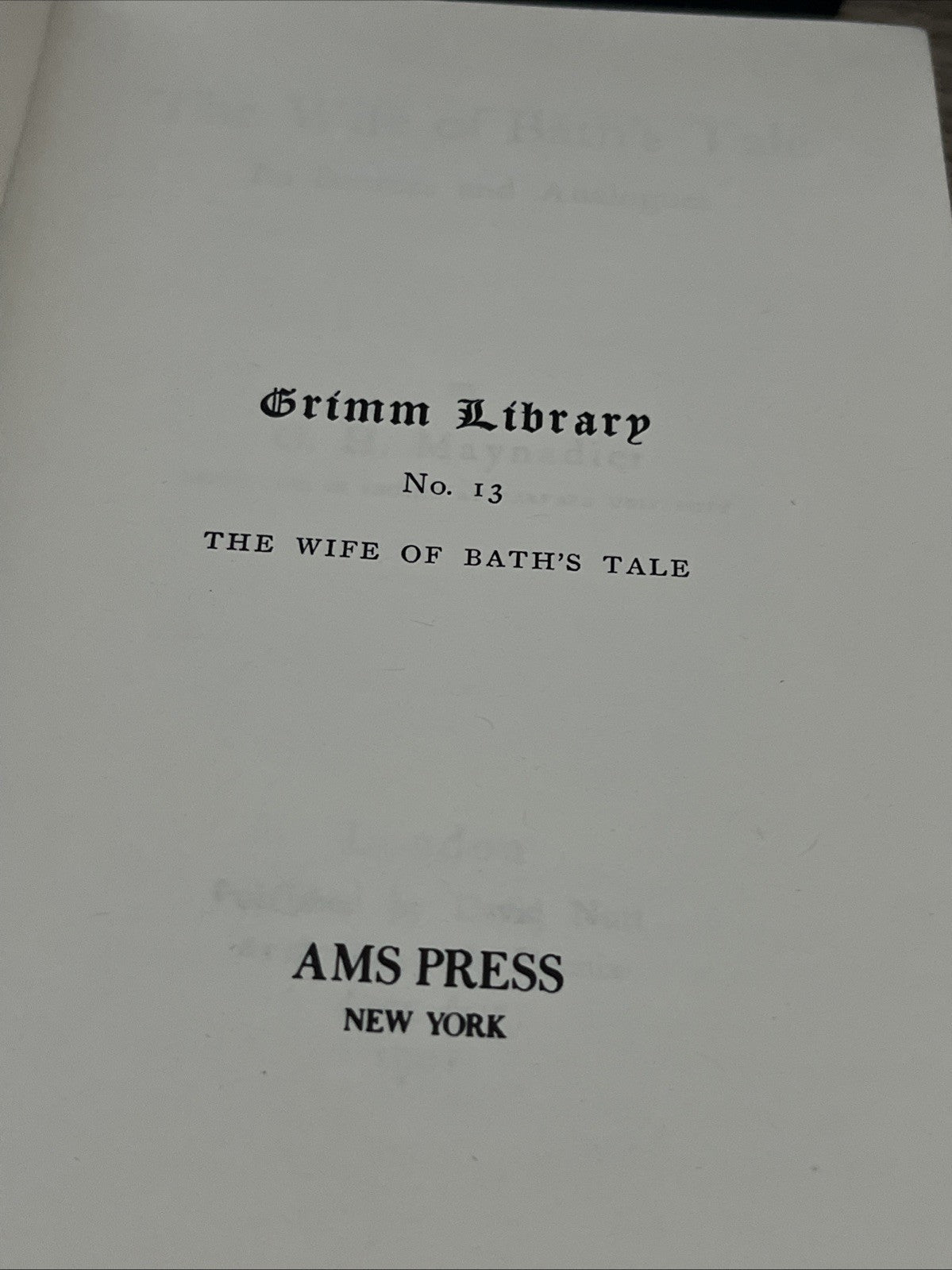the wife of bath’s tale its source and analogues g.h maynadier 1972