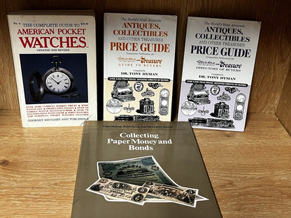 4 Antiques,Collectibles Book Collecting Paper Money Bonds,American Pocket Watche