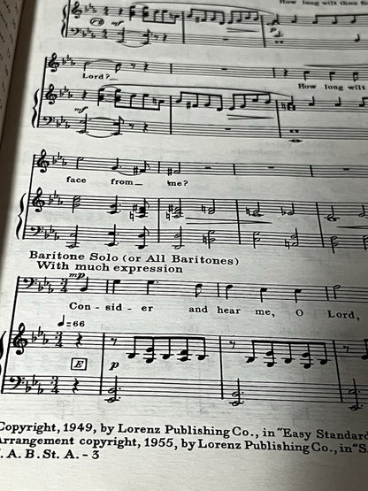 Lot 6 SAB Standard Anthems for Three Part Mixed Choirs Soprano, Alto & Baritone