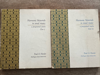 Harmony Materials in Tonal Music A Programed Course Part 1 & 2 By Paul O. Harder