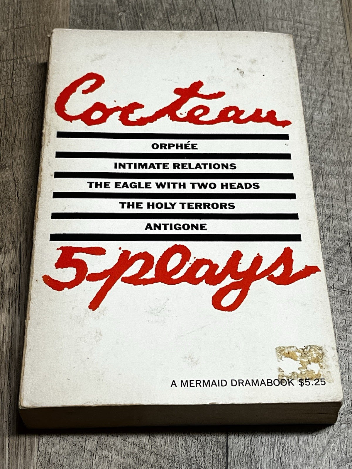 jean cocteau Five Plays 1st Edition by Jean Cocteau Vintage Hill and Wang 1961