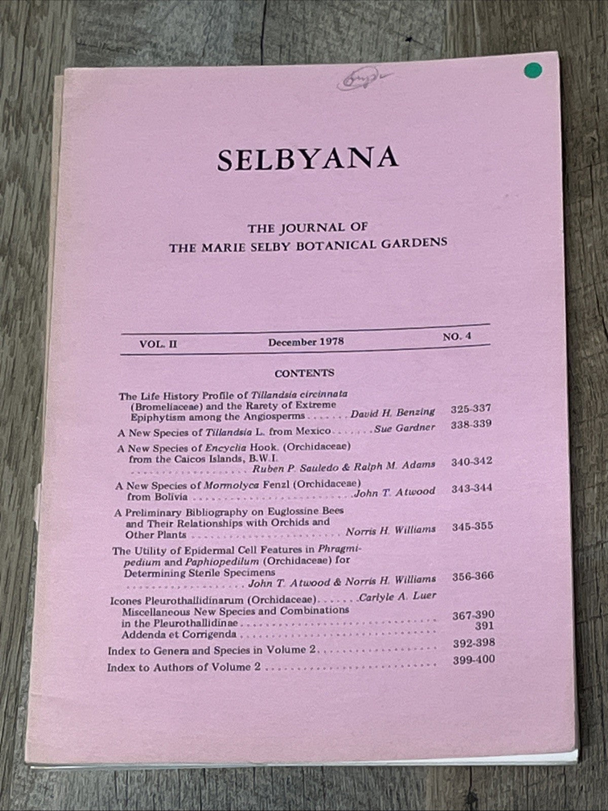 SELBYANA The Journal Of The Marie Selby Botanical Gardens Lot of 11  ( 1970s/80s