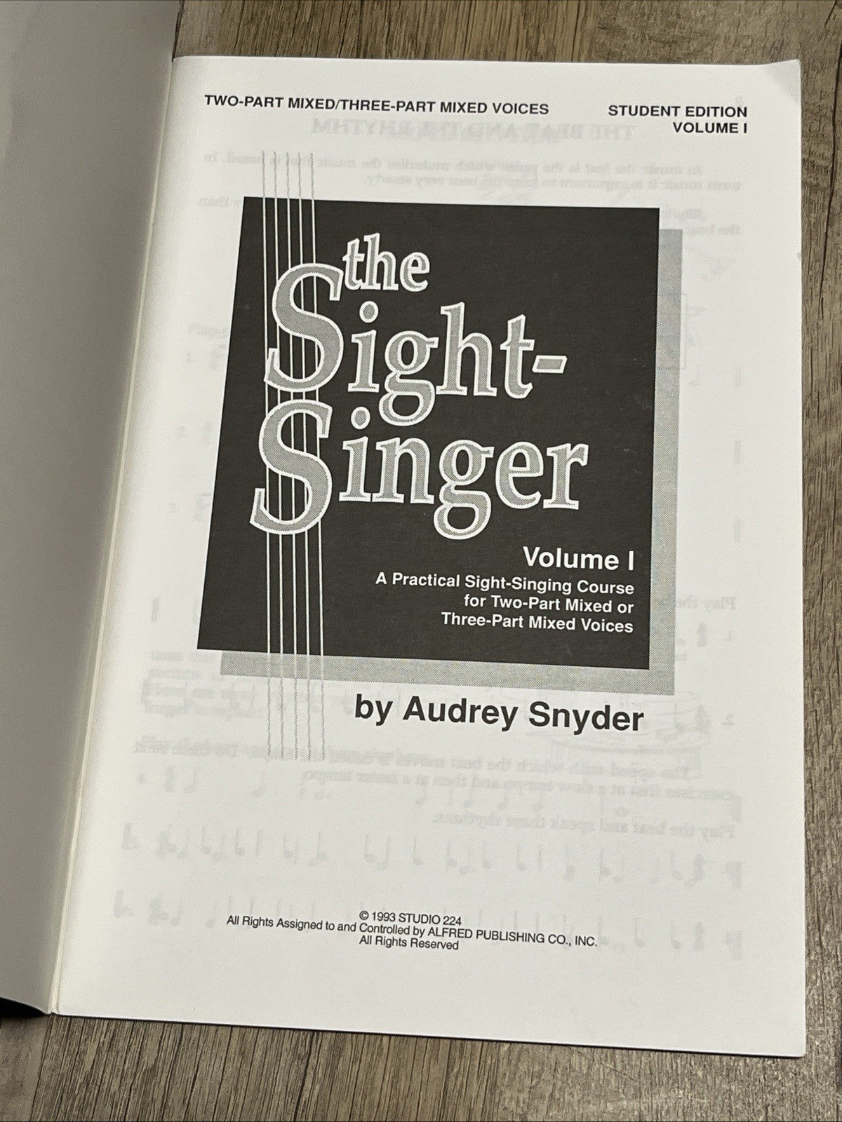 The Sight-Singer for Two-Part Mixed/Three-Part Mixed Voices, Vol 1 &2 Student..