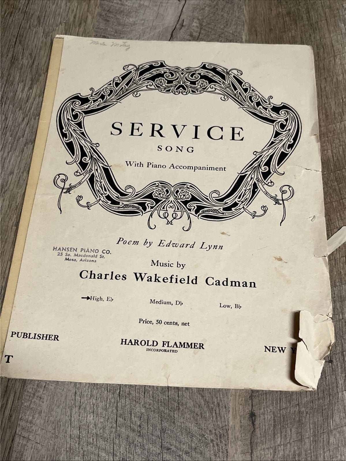 Vintage Music Sheets 4 Lot 1921/1928/1929/1955 Collectible Dreamer, Service Song