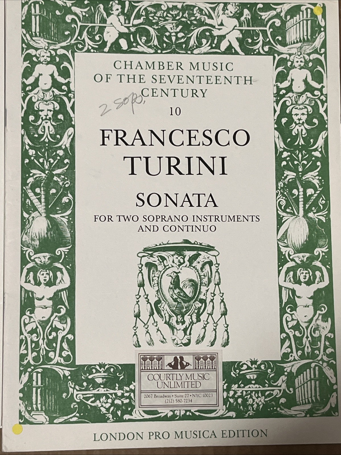 Francesco Turini - Sonata - For Two Soprano Instruments and Continuo