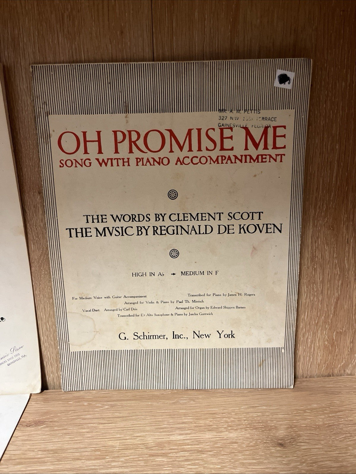 VTG Old Love Sheet Music Lot of 4 (Oh Promise Me,O Perfect Love)1800s-1920s-1951