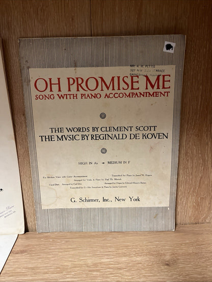 VTG Old Love Sheet Music Lot of 4 (Oh Promise Me,O Perfect Love)1800s-1920s-1951