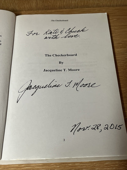 The Checkerboard 1st Edition by Jacqueline T. Moore SIGNED COPY 2015