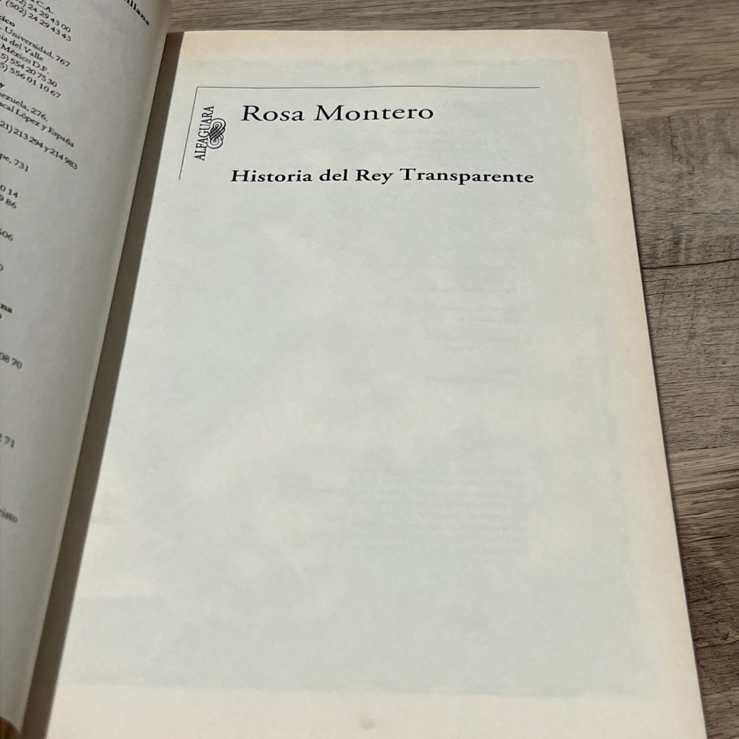 Historia del Rey Transparente Paperback Rosa Montero