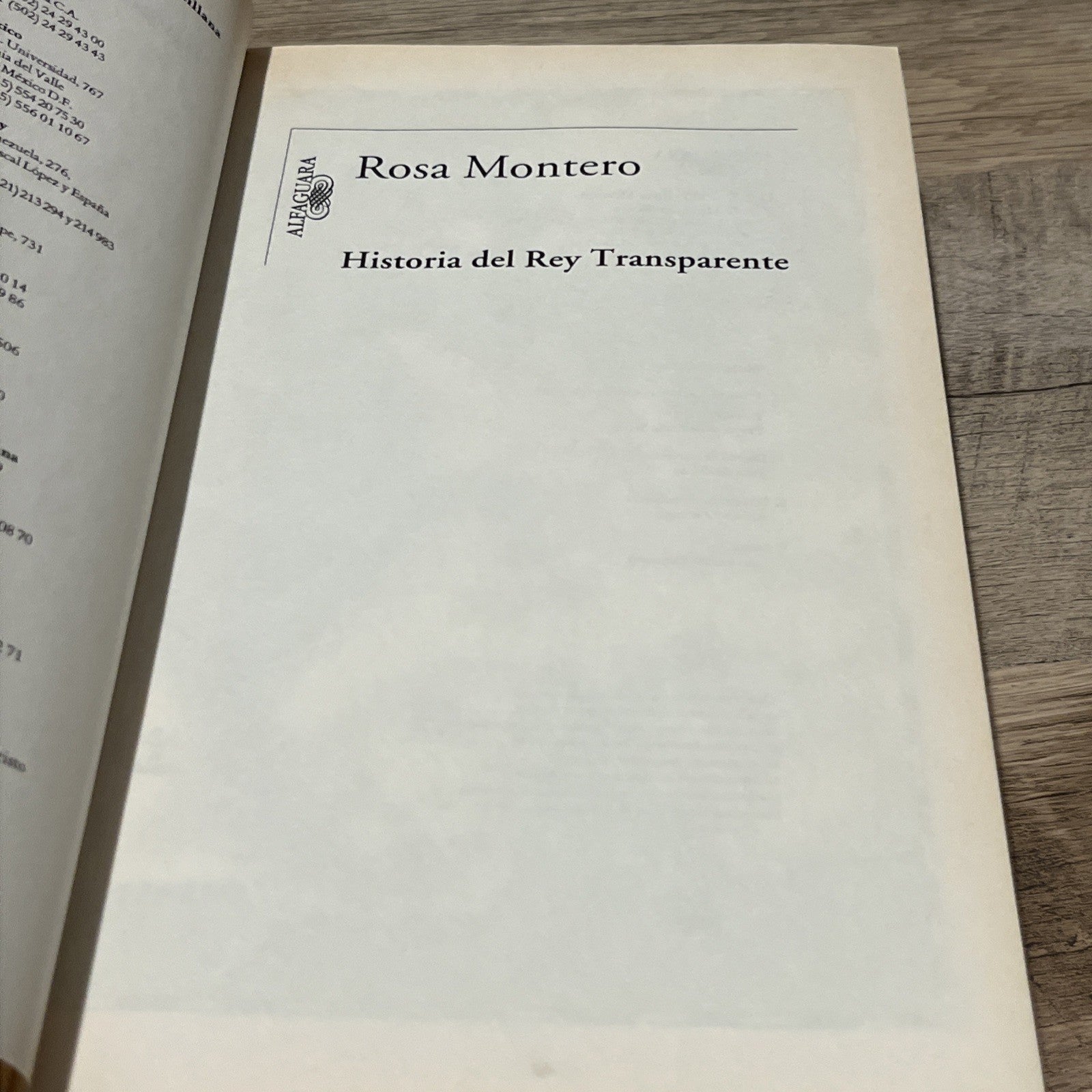 Historia del Rey Transparente Paperback Rosa Montero