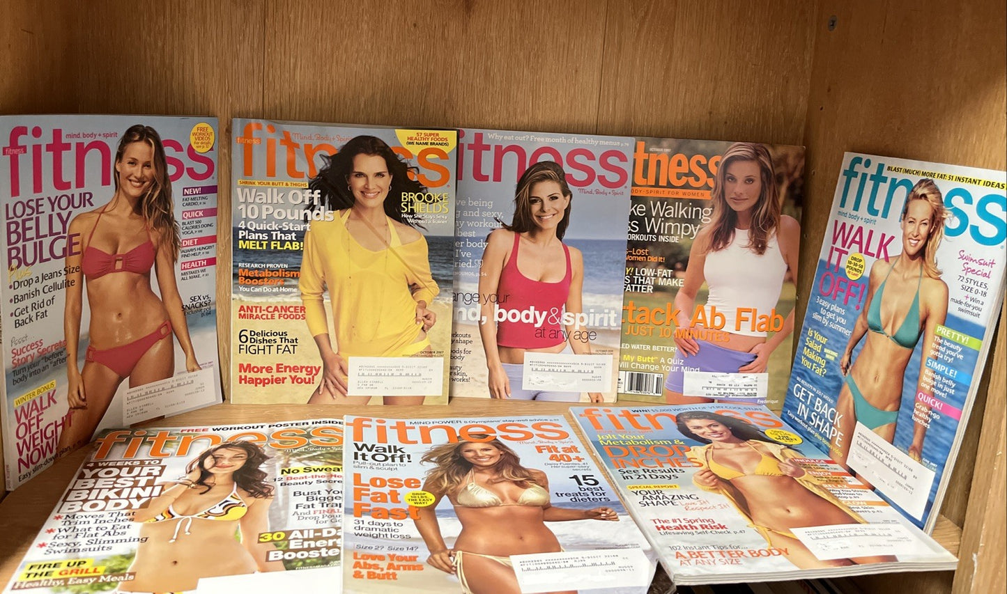 8 PC Fitness Magazine  WALK IT OFF Bikini Abs Flat , Bell Bulge Weight loss