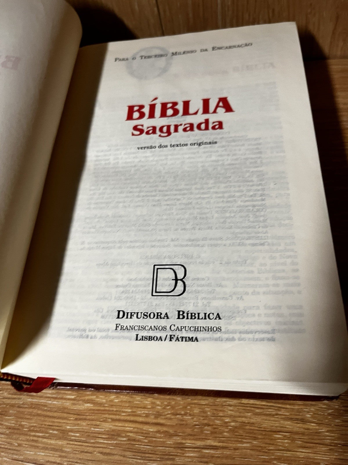 biblia sagrada portuguese Difusora Biblical PARA O TERCEIRO MILENIO ENCARNACAO