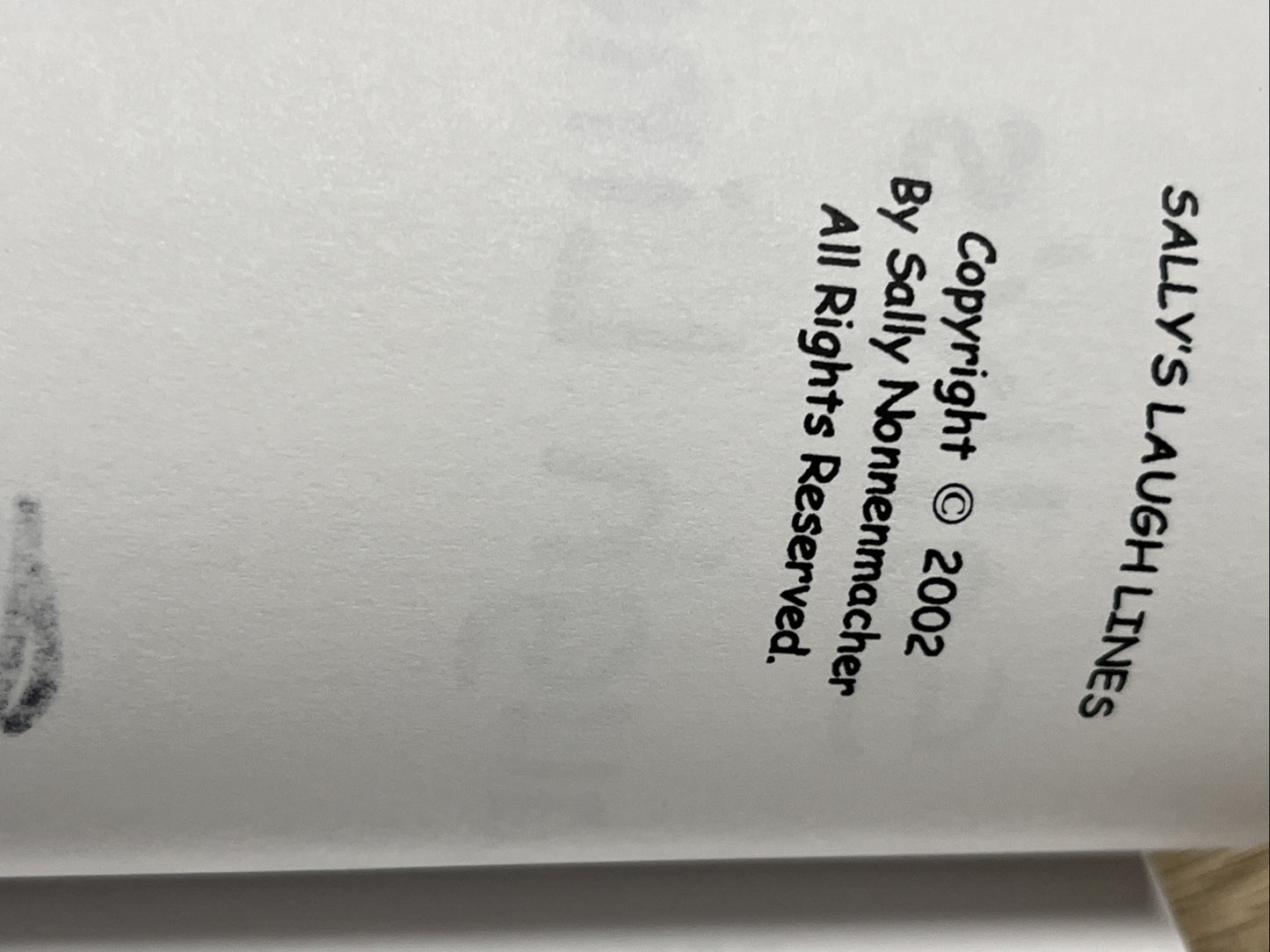 Sally’s Laugh Lines by Sally Nonnenmacher First Printing 2002 SIGNED COPY